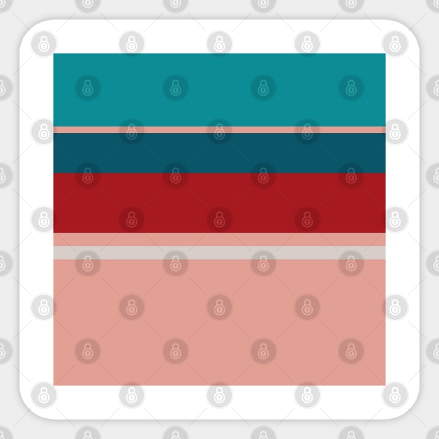 A gentle medley of Blood (Animal), Blush, Pastel Gray, Dark Cyan and Philippine Indigo stripes. Sticker by Sociable Stripes